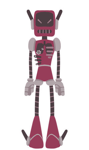 Commissioned custom character design - The customer wanted a robot with inspiration from an album cover. I made hundreds of iterations until they were happy!