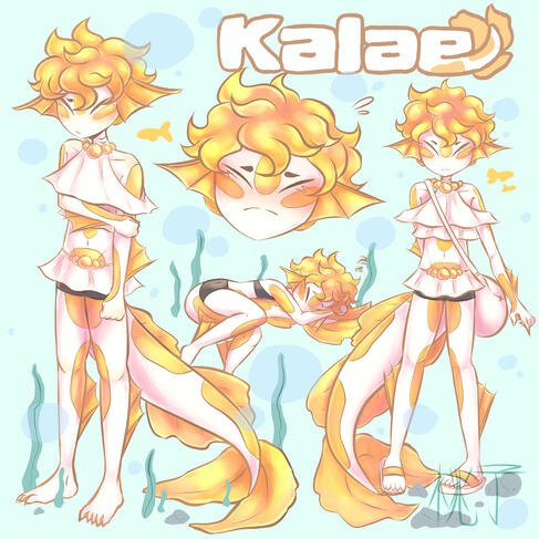 A character design based on a koi fish.