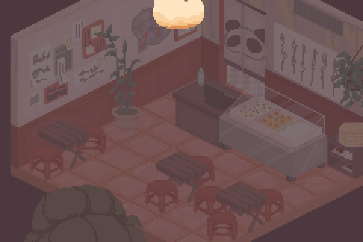 Shop menu animation of purchasing dumplings from Xiao Jiao Er!
